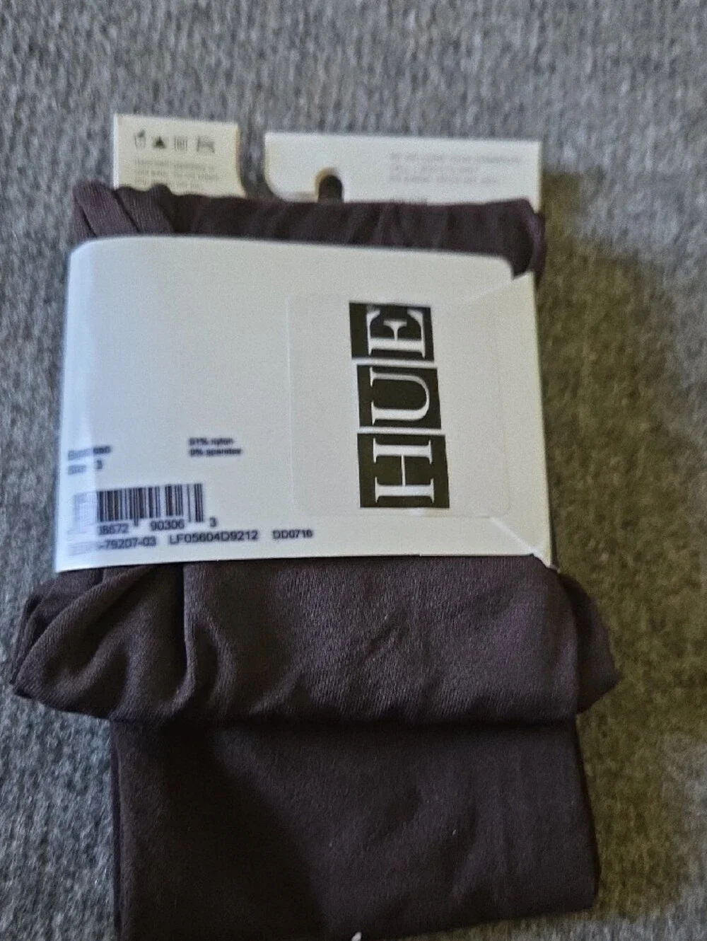 HUE Black Opaque Control Top Tights Size 3